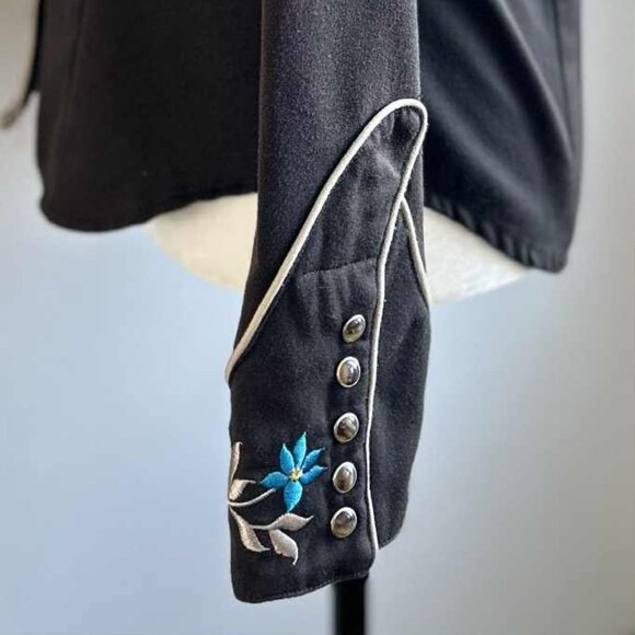 Vintage Roper Espresso Embroidered Floral Western Snap Shirt with Piping – US S - Picture 9 of 14